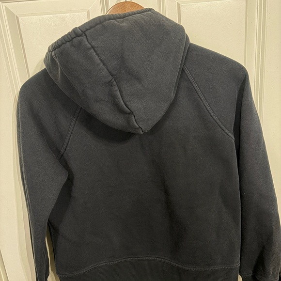 Great condition Burberry Navy Hoodie with Plaid Accent. Gold Burberry zipper. - Picture 9 of 13